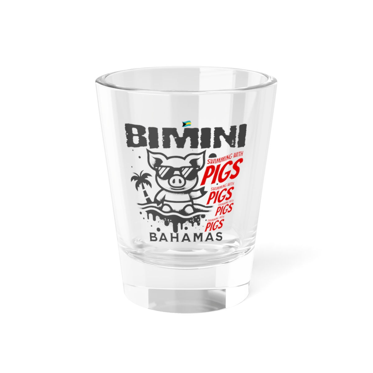 Bahamas Souvenir Gift : Bimini Bahamas Swimming Pigs Bahamas Shot Glass