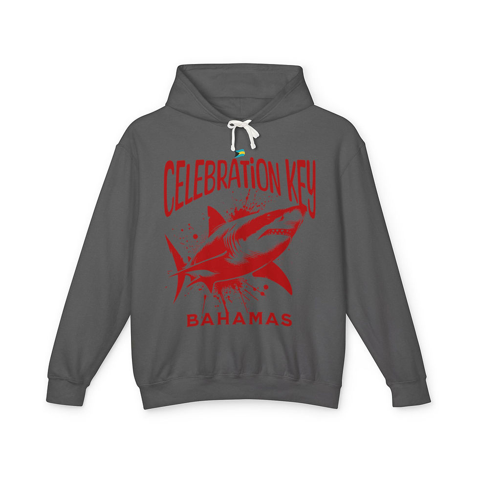Thumbnail: Bahamas Souvenir Gift : Celebration Key Bahamas Shark Unisex Bahamas Hoodie