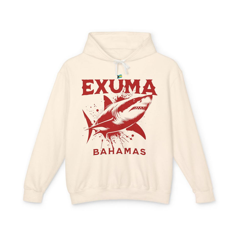 Thumbnail: Bahamas Souvenir Gift : Exuma Bahamas Shark Unisex Bahamas Hoodie