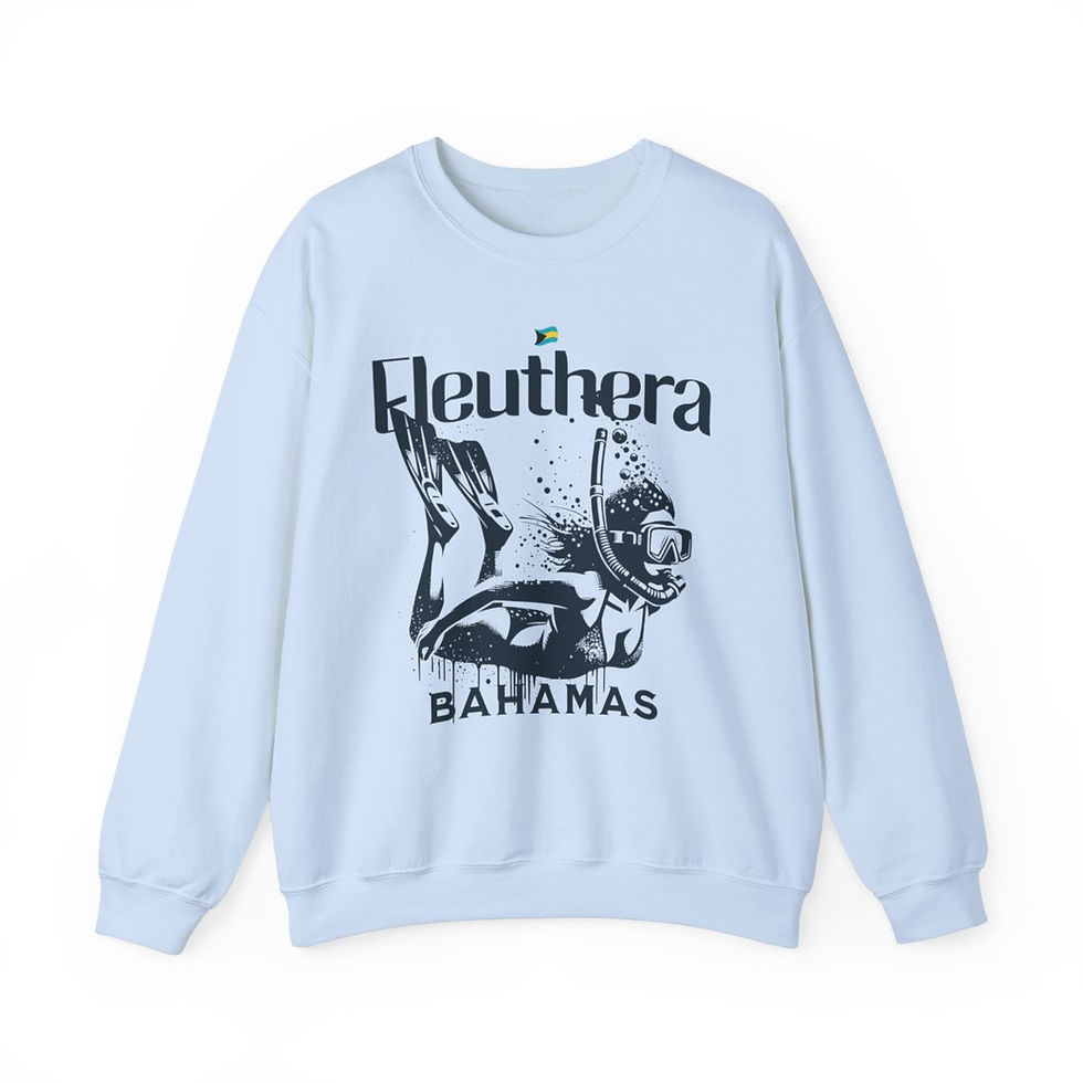 Thumbnail: Bahamas Souvenir Gift : Eleuthera Bahamas Snorkeling Unisex Bahamas Sweatshirt