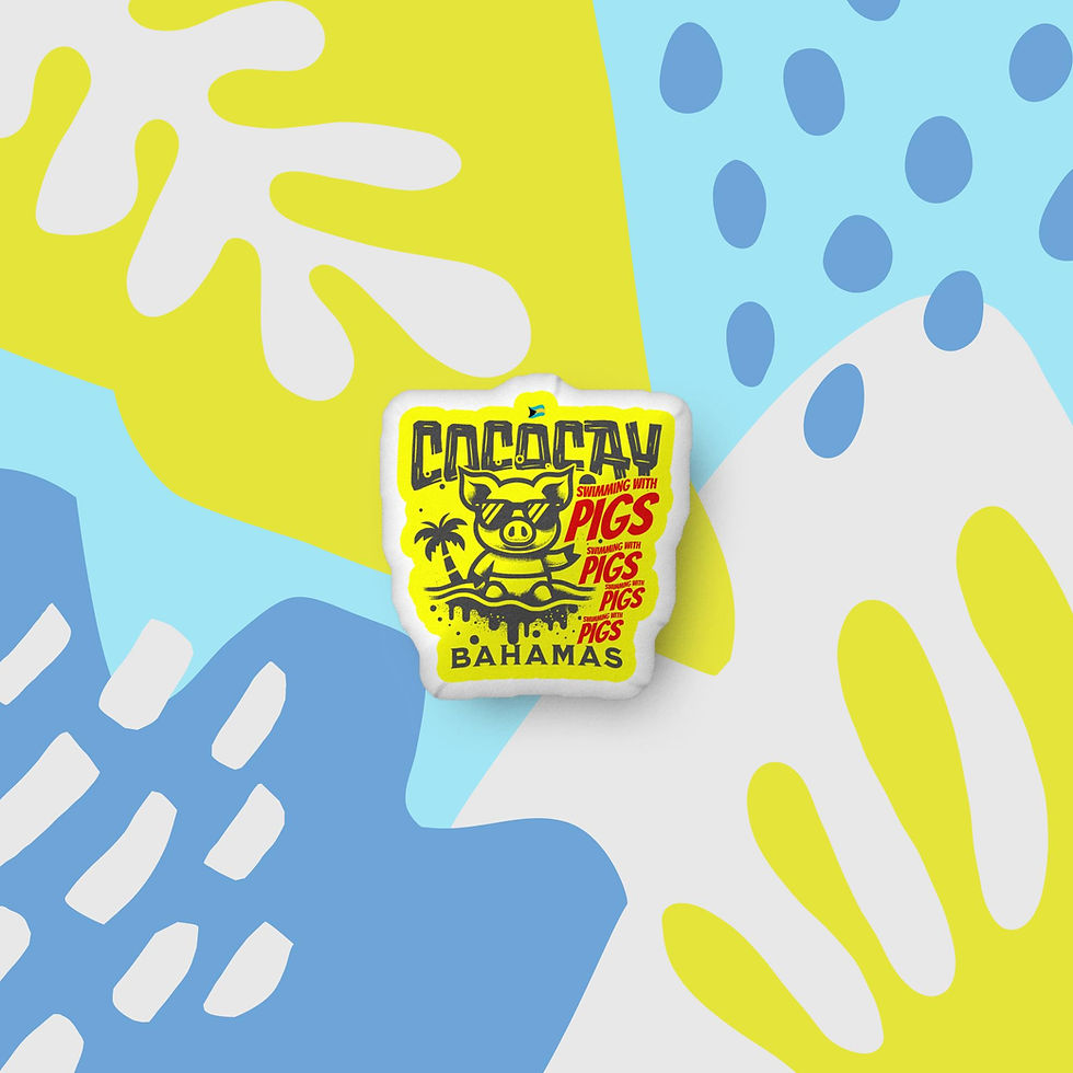 Thumbnail: Bahamas Souvenir Gift : CocoCay Bahamas Swimming Pigs Bahamas Pillow