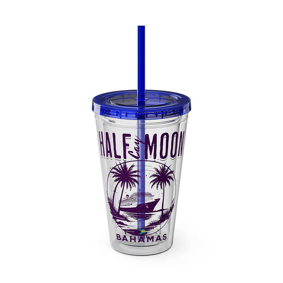Thumbnail: Bahamas Souvenir Gift : Half Moon Cay Bahamas Island Bahamas Tumbler With Straw