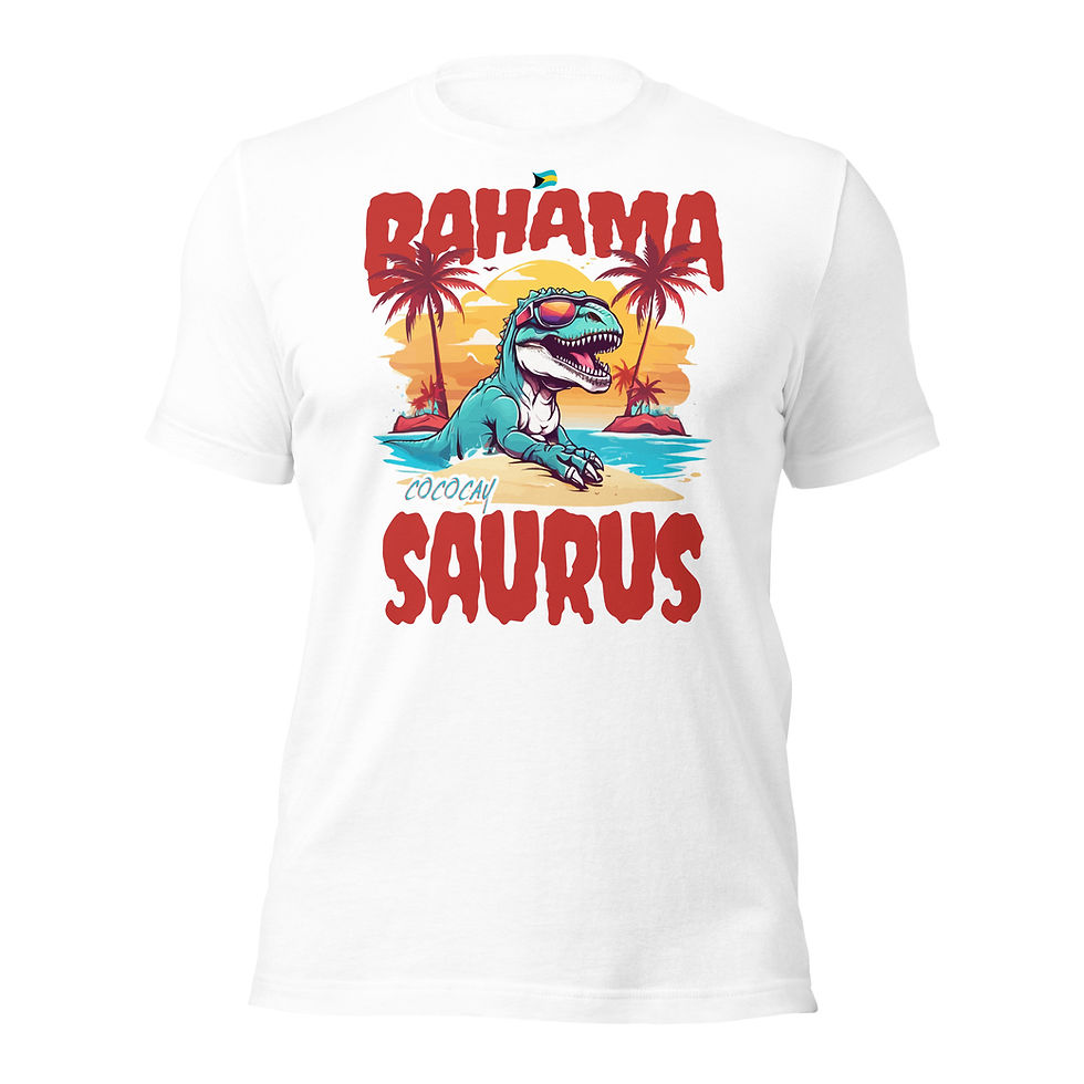 Thumbnail: Bahamas Souvenir Gift : CocoCay Bahamasaurus T-Rex Unisex Bahamas Shirt