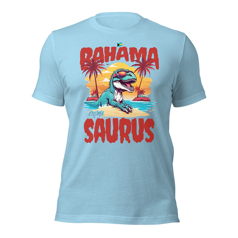 Thumbnail: Bahamas Souvenir Gift : Exuma Bahamas Bahamasaurus T-Rex Unisex Bahamas Shirt