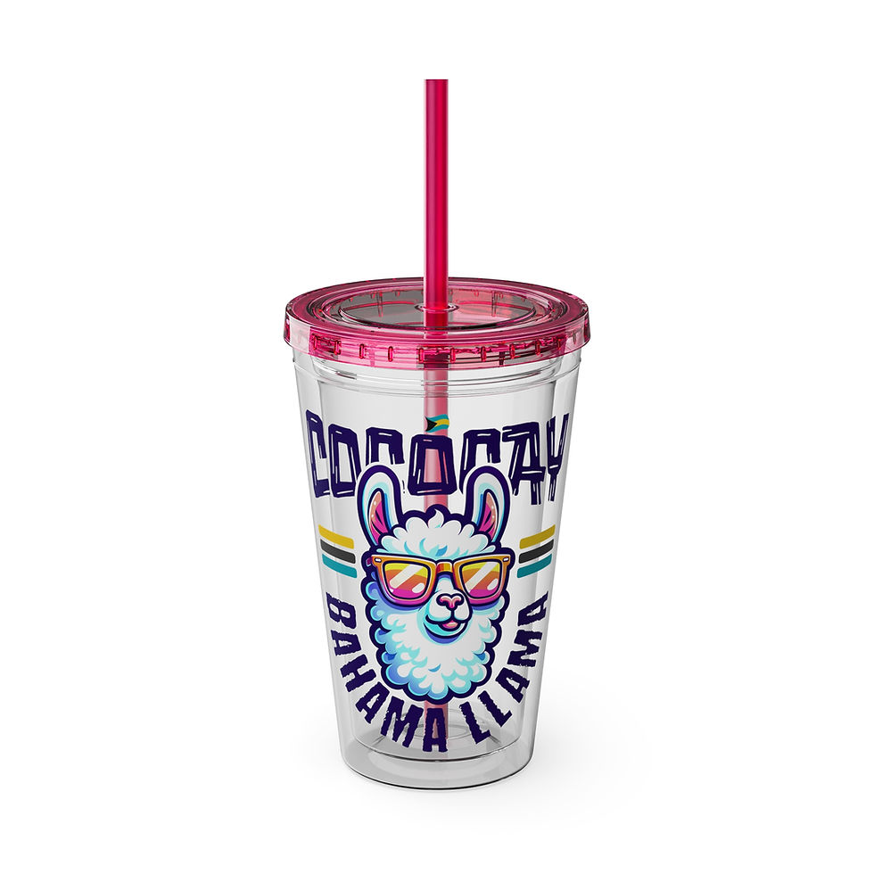 Thumbnail: Bahamas Souvenir Gift : CocoCay Bahama Llama Bahamas Tumbler With Straw