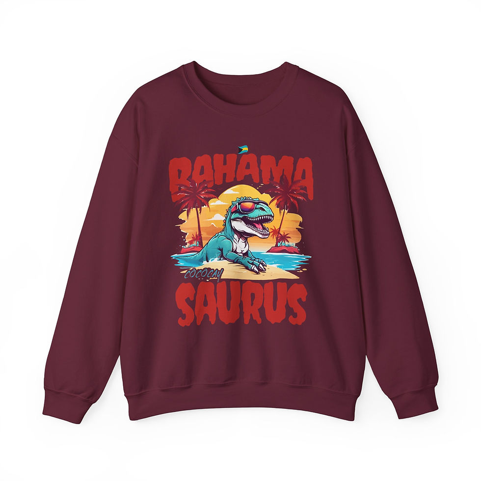 Thumbnail: Bahamas Souvenir Gift : CocoCay Bahama Saurus Unisex Bahamas Sweatshirt