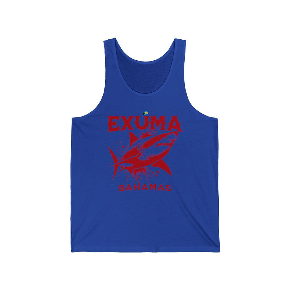 Thumbnail: Bahamas Souvenir Gift : Exuma Bahamas Shark Unisex Bahamas Tank Top