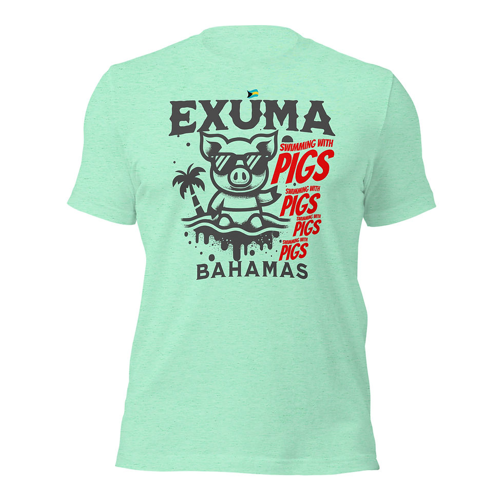 Thumbnail: Bahamas Souvenir Gift : Exuma Bahamas Swimming Pigs Unisex Bahamas Shirt