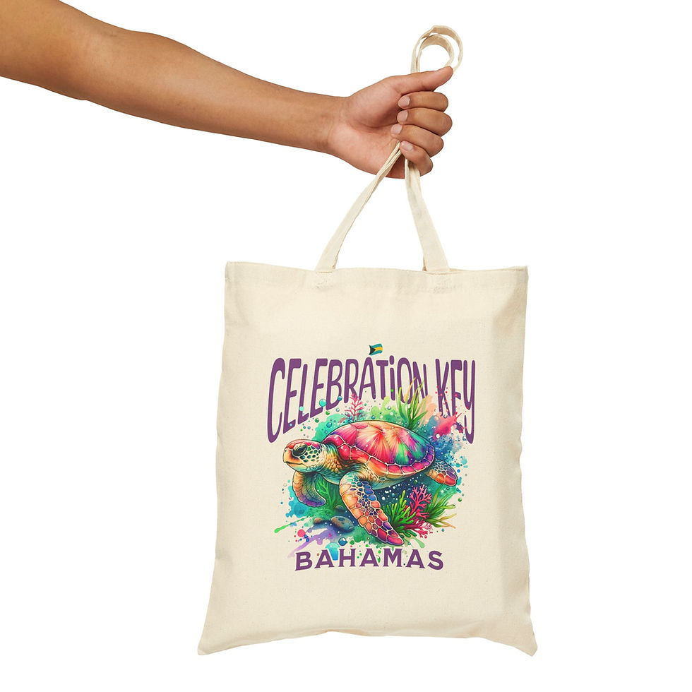 Thumbnail: Bahamas Souvenir Gift : Celebration Key Bahamas Sea Turtle Bahamas Tote Bag