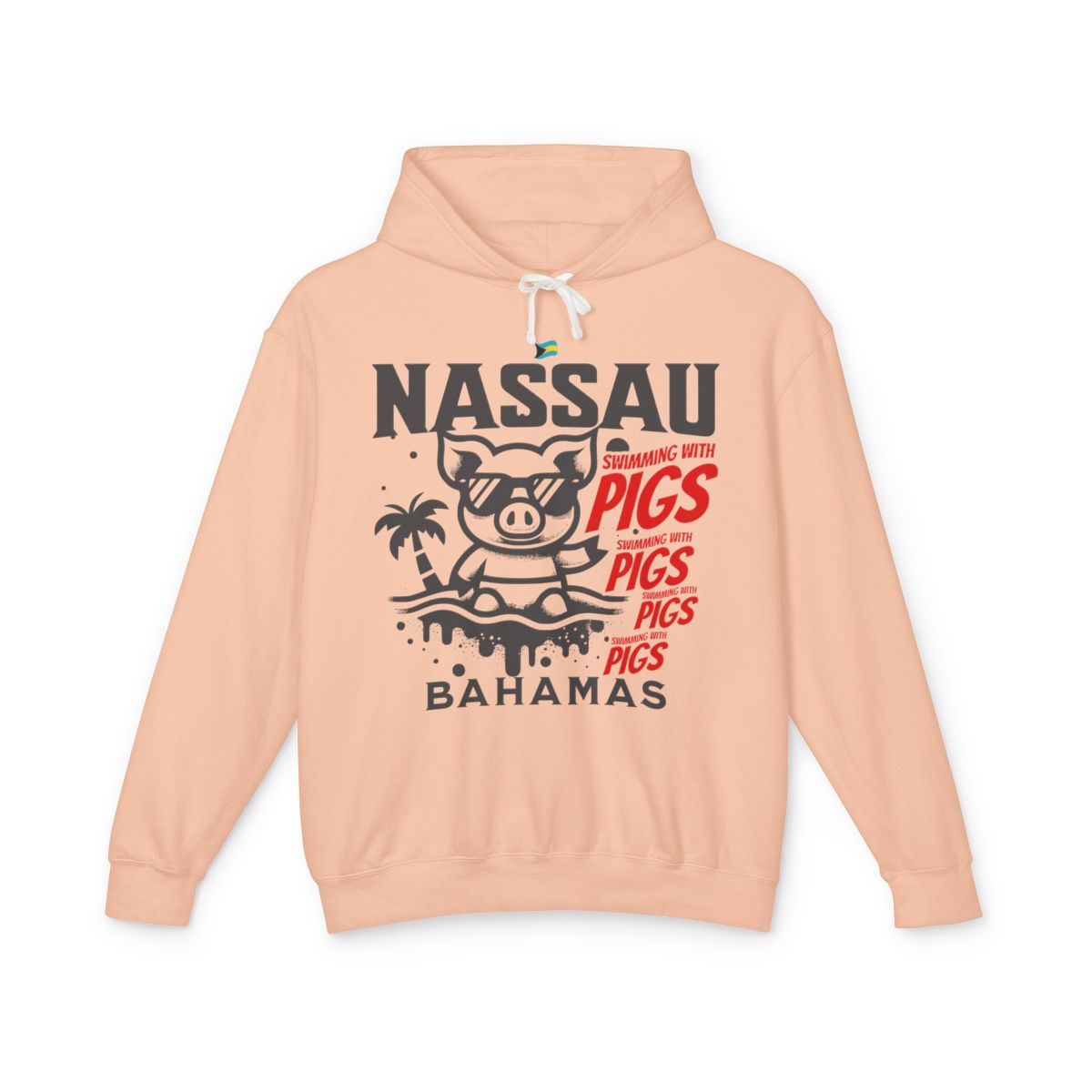Bahamas Souvenir Gift : Nassau Bahamas Swimming Pigs Unisex Bahamas Hoodie