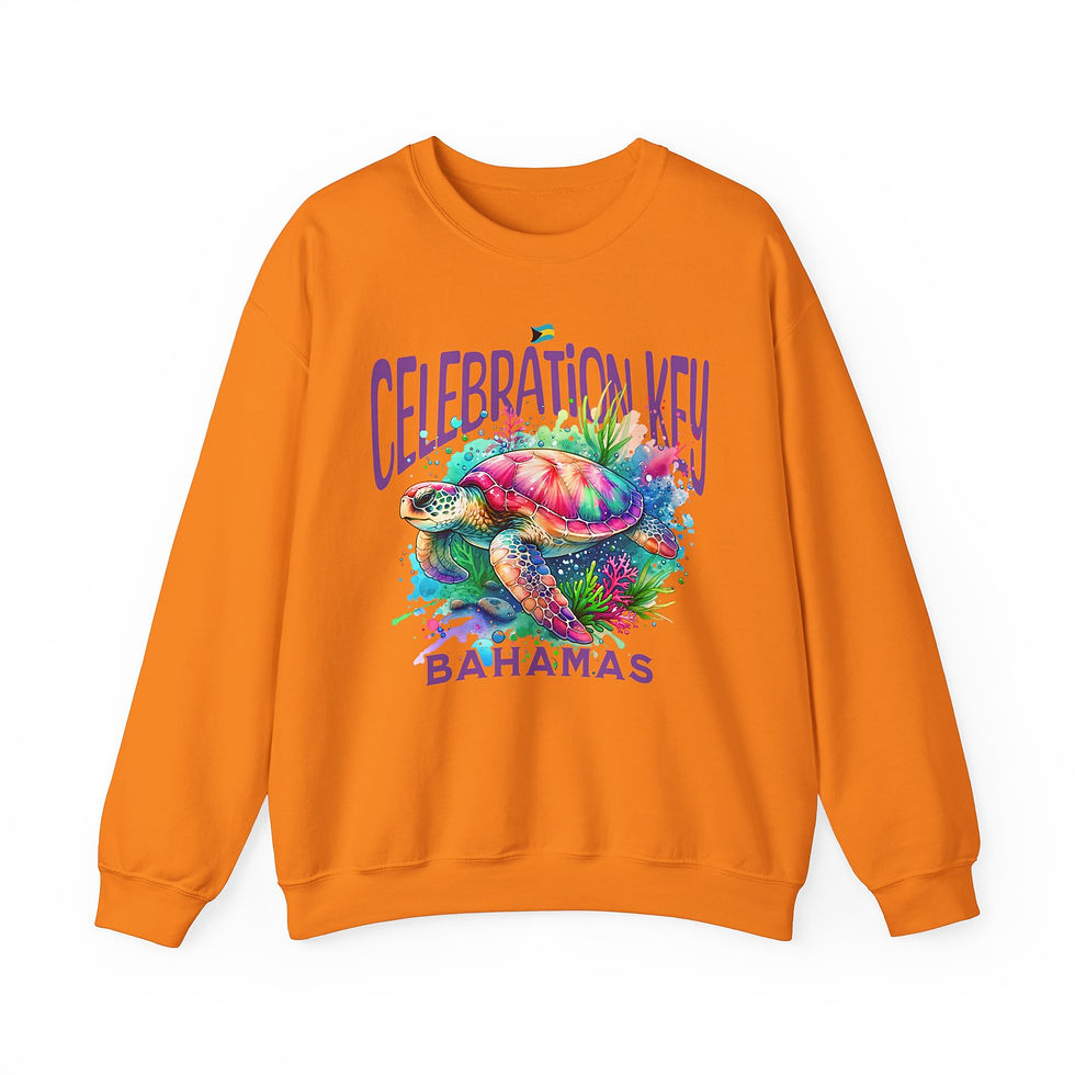 Thumbnail: Bahamas Souvenir Gift : Celebration Key Sea Turtle Unisex Bahamas Sweatshirt