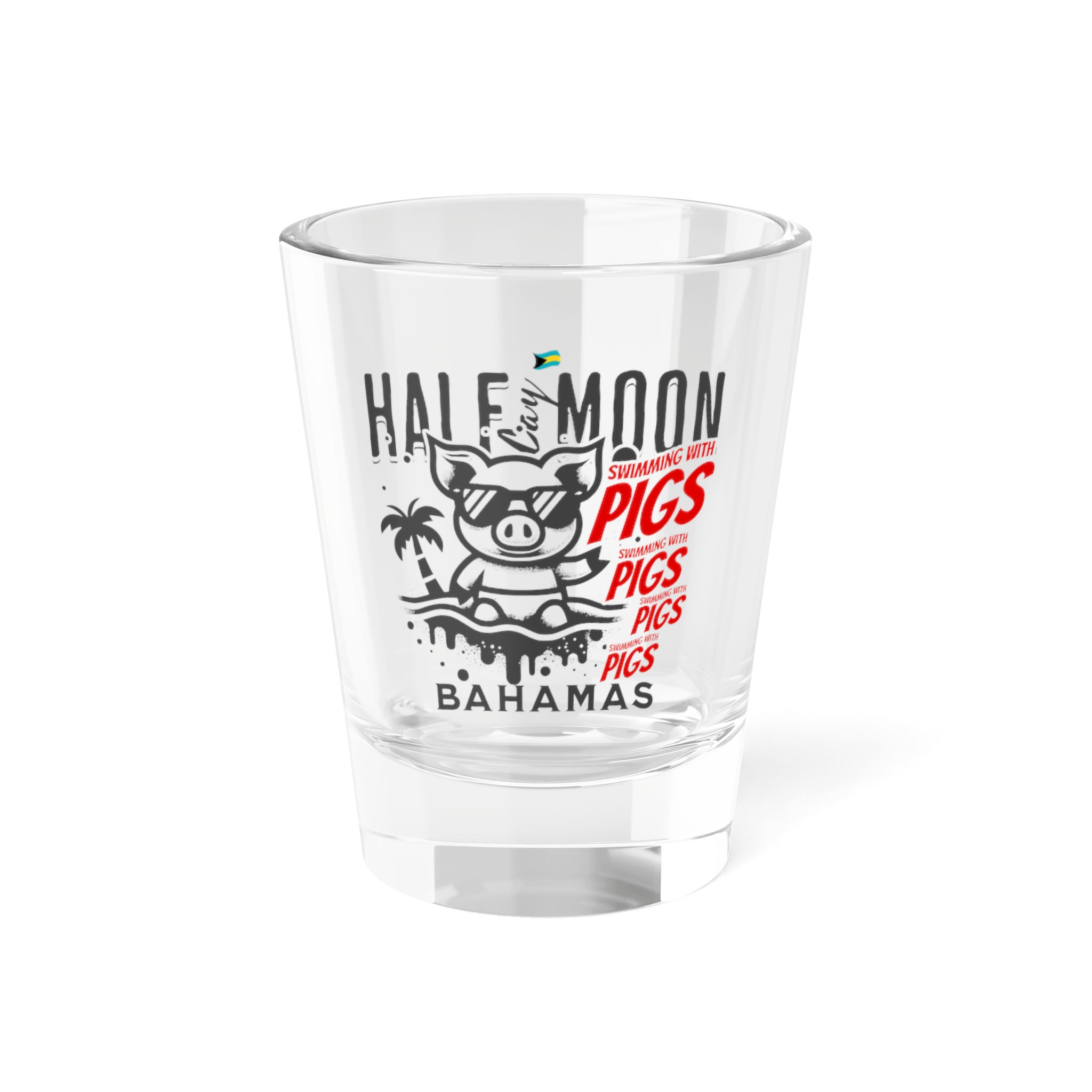 Bahamas Souvenir Gift : Half Moon Cay Bahamas Swimming Pigs Bahamas Shot Glass
