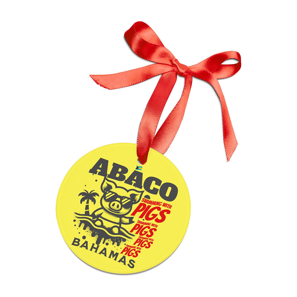 Thumbnail: Bahamas Souvenir Gift : Abaco Bahamas Swimming Pigs Bahamas Ornament