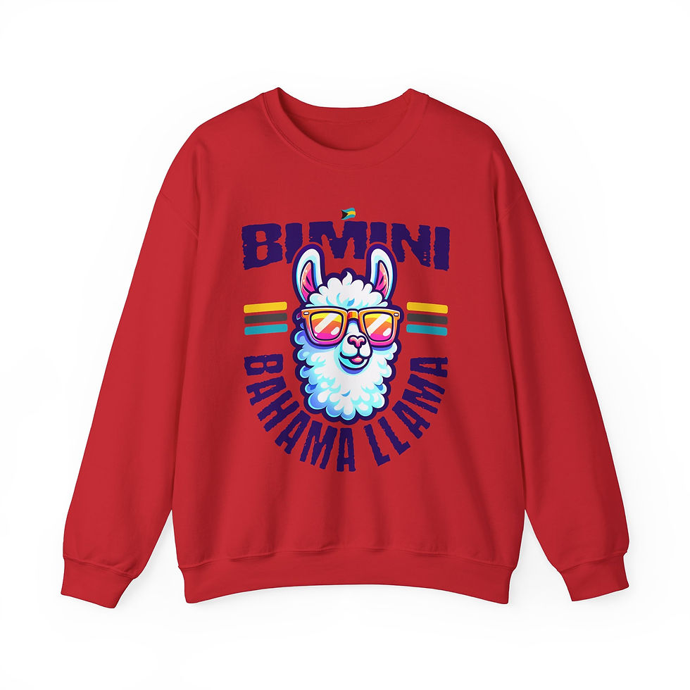 Thumbnail: Bahamas Souvenir Gift : Bimini Bahamas Bahama Llama Unisex Bahamas Sweatshirt