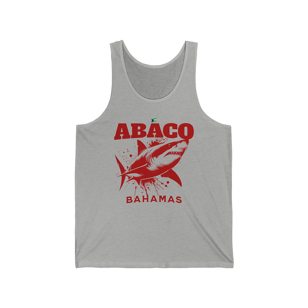 Thumbnail: Bahamas Souvenir Gift : Abaco Bahamas Shark Unisex Bahamas Tank Top