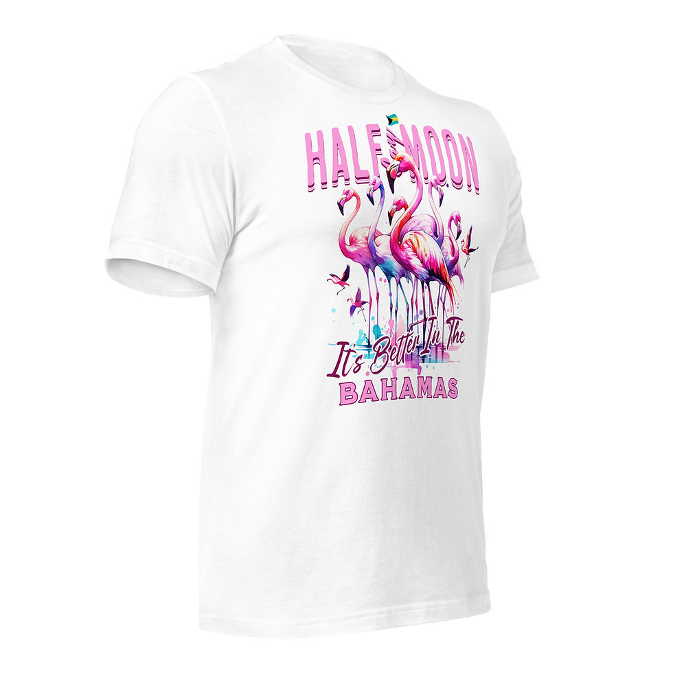 Thumbnail: Bahamas Souvenir Gift : Half Moon Cay Bahamas Flamingo Unisex Bahamas Shirt