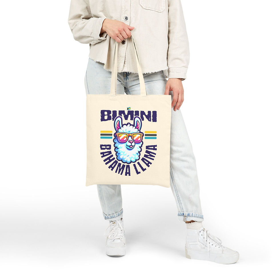 Thumbnail: Bahamas Souvenir Gift : Bimini Bahamas Bahama Llama Bahamas Tote Bag