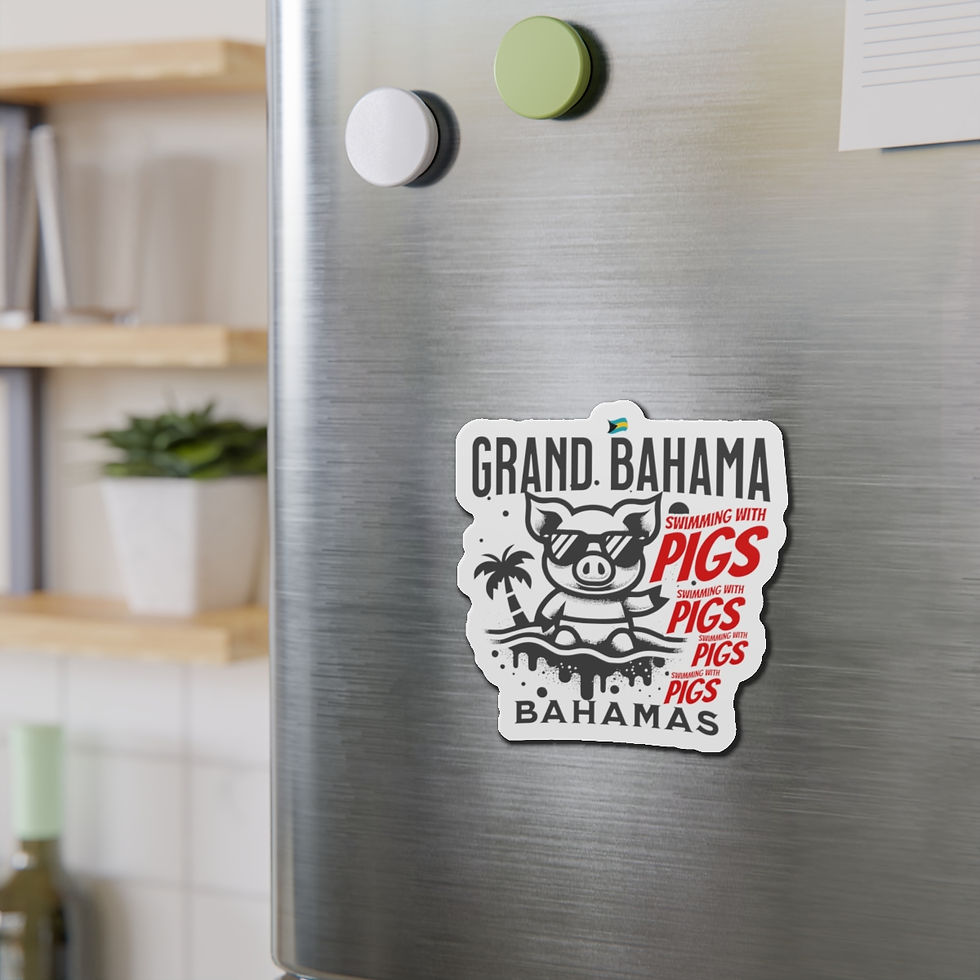 Thumbnail: Bahamas Souvenir Gift : Grand Bahama Bahamas Swimming Pigs Bahamas Magnet