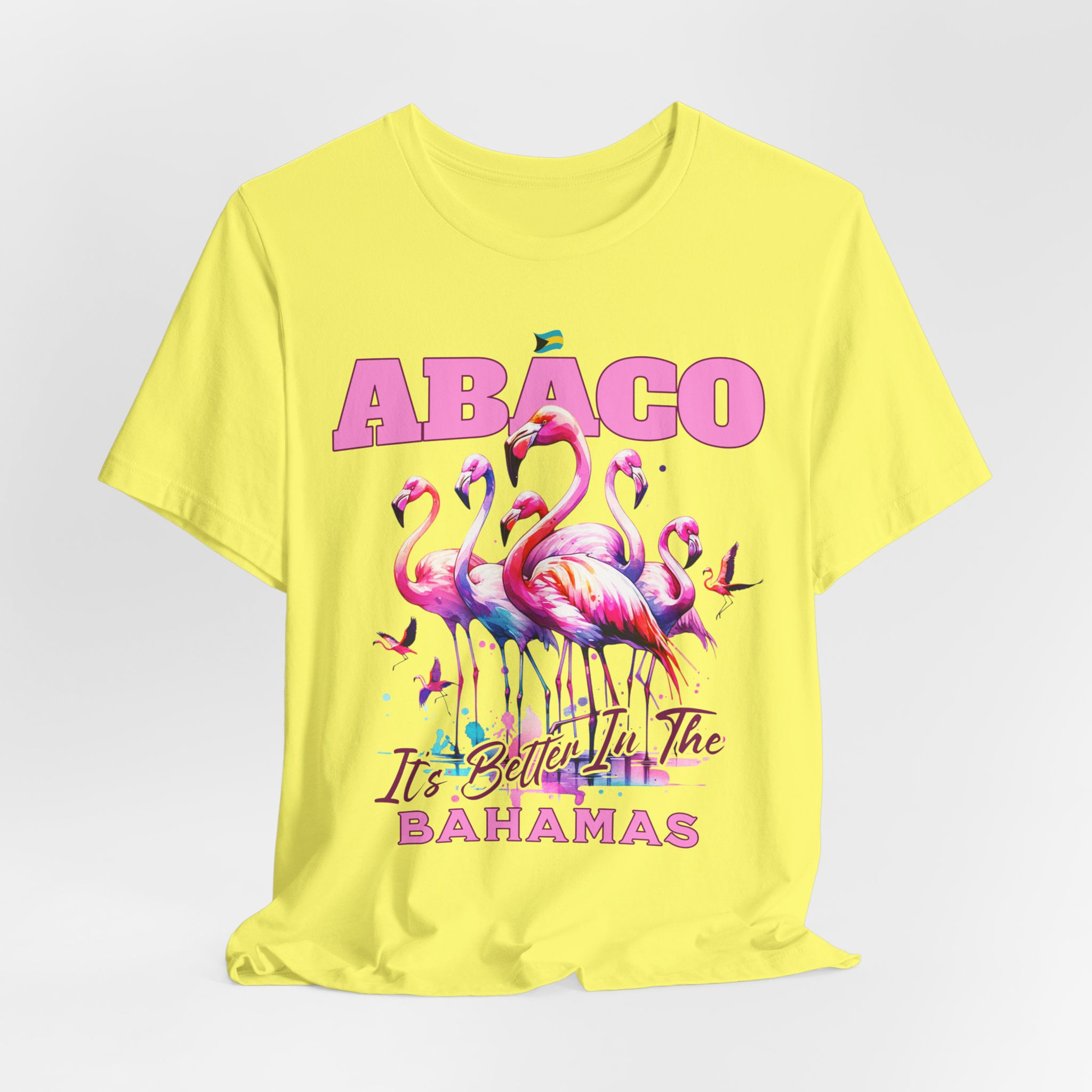 Bahamas Souvenir Gift : Abaco Bahamas Flamingo Unisex Bahamas Shirt