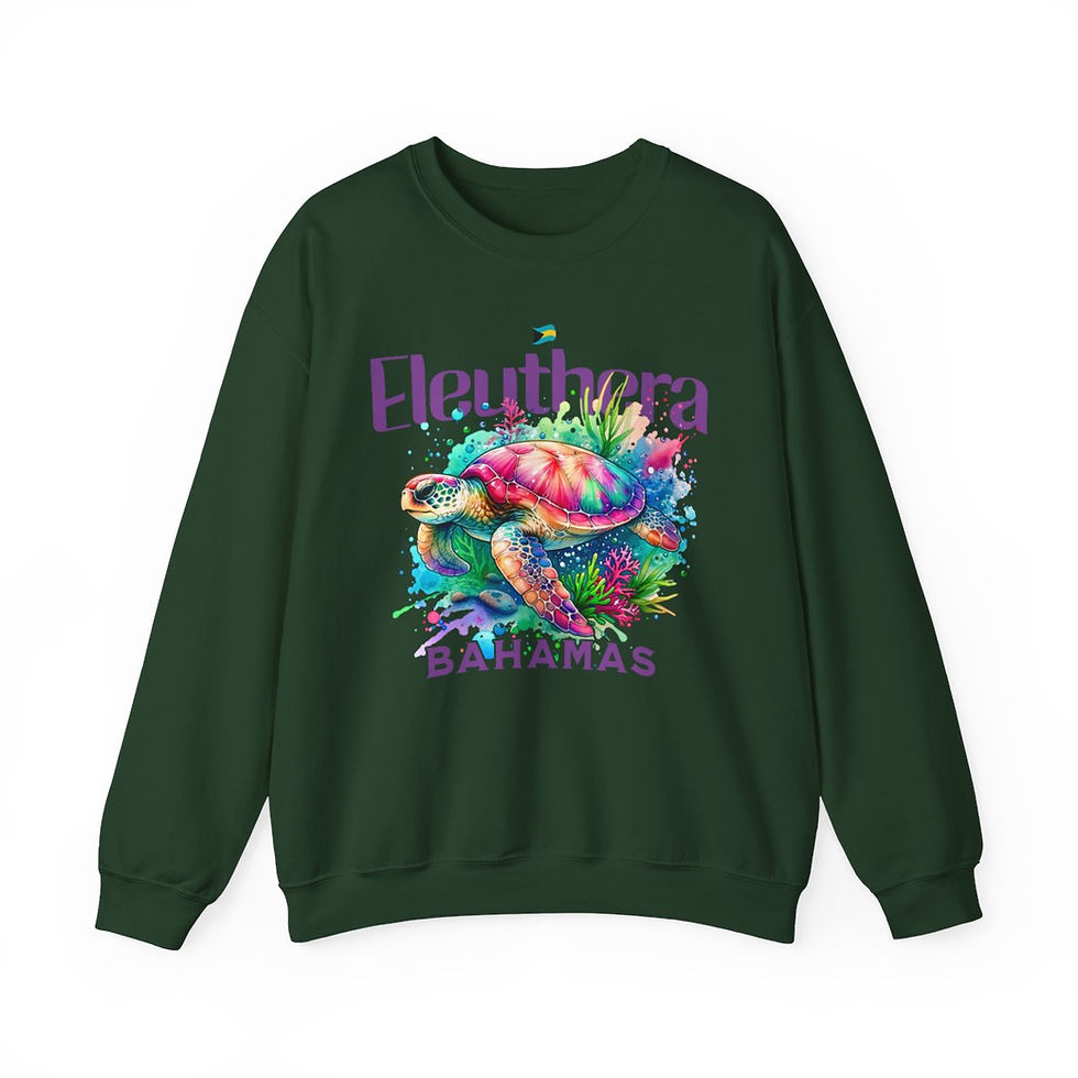 Thumbnail: Bahamas Souvenir Gift : Eleuthera Bahamas Sea Turtle Unisex Bahamas Sweatshirt