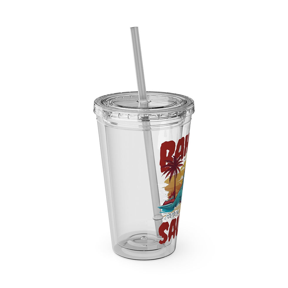 Thumbnail: Bahamas Souvenir Gift : CocoCay Bahamasaurus Bahamas Tumbler With Straw