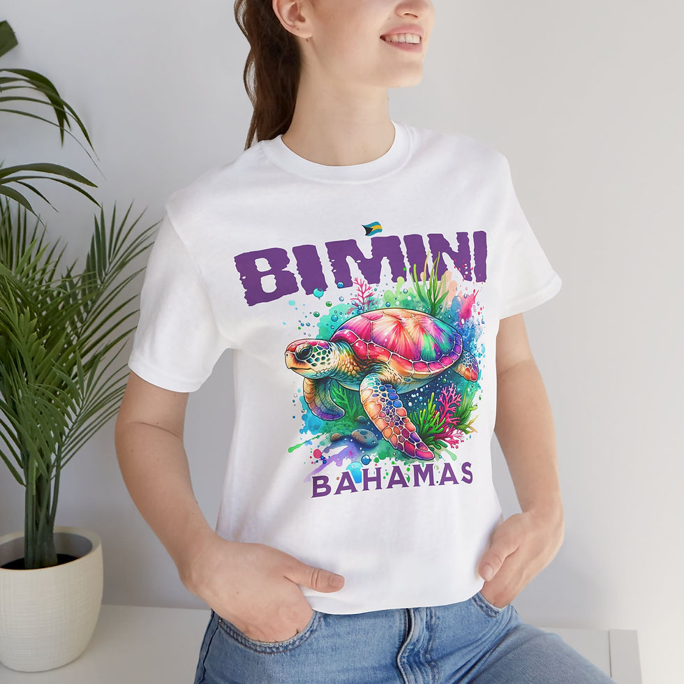 Thumbnail: Bahamas Souvenir Gift : Bimini Bahamas Sea Turtle Unisex Bahamas Shirt