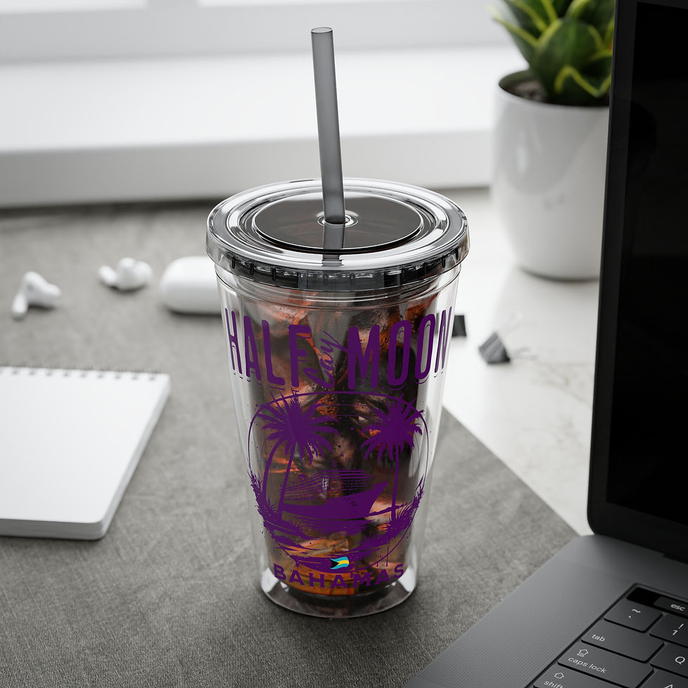 Thumbnail: Bahamas Souvenir Gift : Half Moon Cay Bahamas Island Bahamas Tumbler With Straw