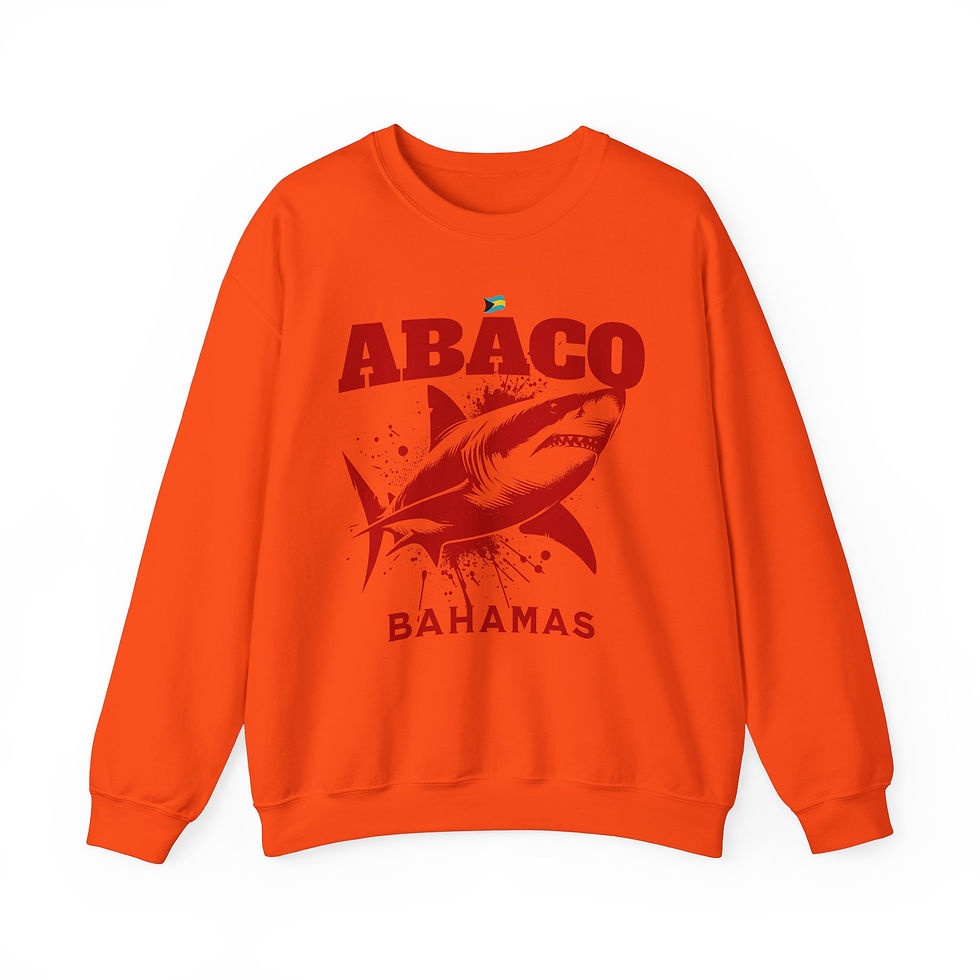 Thumbnail: Bahamas Souvenir Gift : Abaco Bahamas Shark Unisex Bahamas Sweatshirt