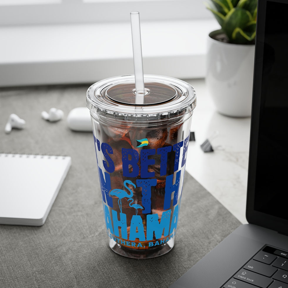 Thumbnail: Bahamas Souvenir Gift : Eleuthera It's Better In The Bahamas Tumbler With Straw