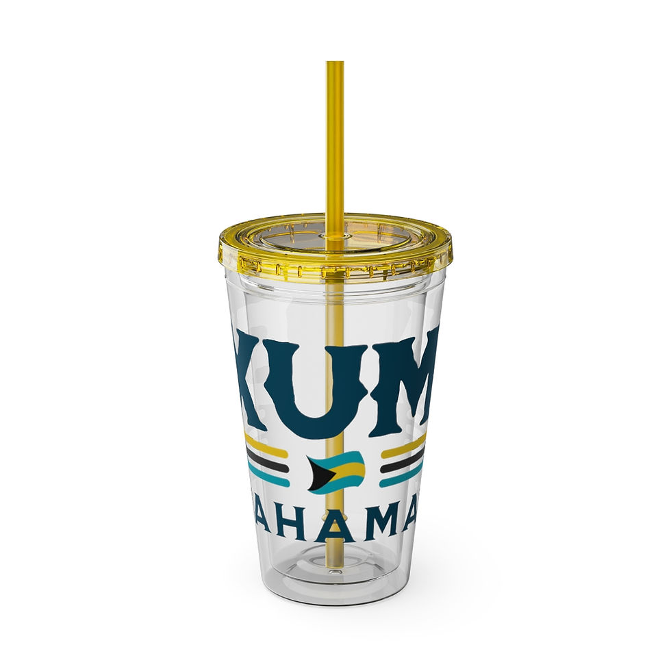 Thumbnail: Bahamas Souvenir Gift : Exuma Bahamas Flag Bahamas Tumbler With Straw