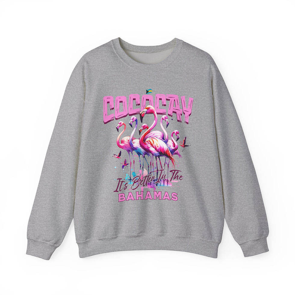 Thumbnail: Bahamas Souvenir Gift : CocoCay Bahamas Flamingo Unisex Bahamas Sweatshirt