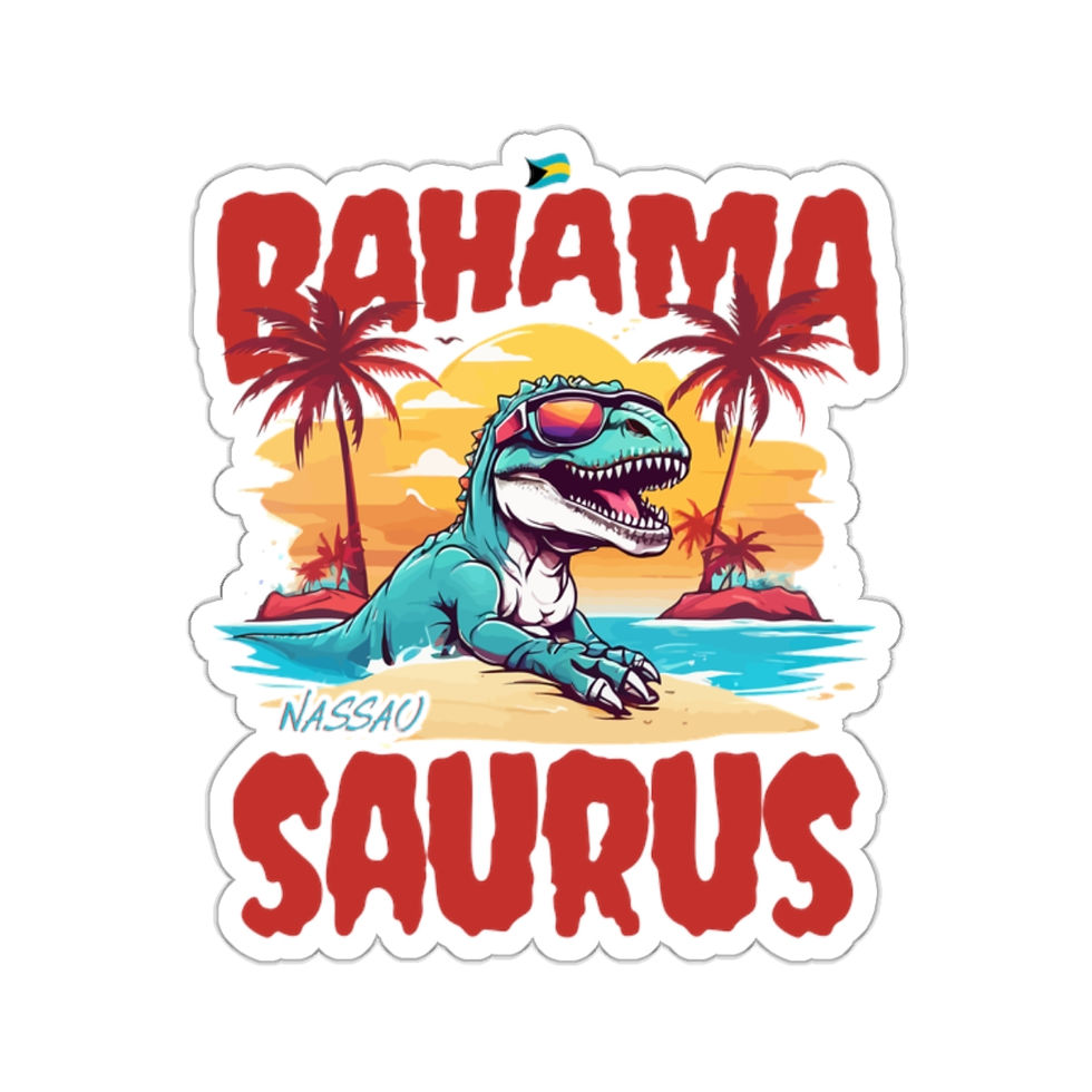 Thumbnail: Bahamas Souvenir Gift : Nassau Bahamas Bahamasaurus T-Rex Bahamas Sticker