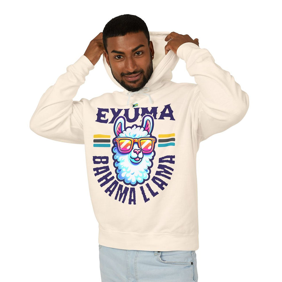 Thumbnail: Bahamas Souvenir Gift : Exuma Bahamas Bahama Llama Unisex Bahamas Hoodie