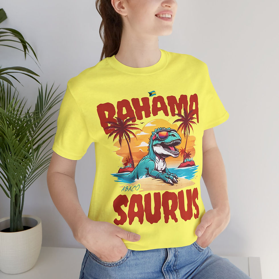 Thumbnail: Bahamas Souvenir Gift : Abaco Bahamas Bahamasaurus T-Rex Unisex Bahamas Shirt