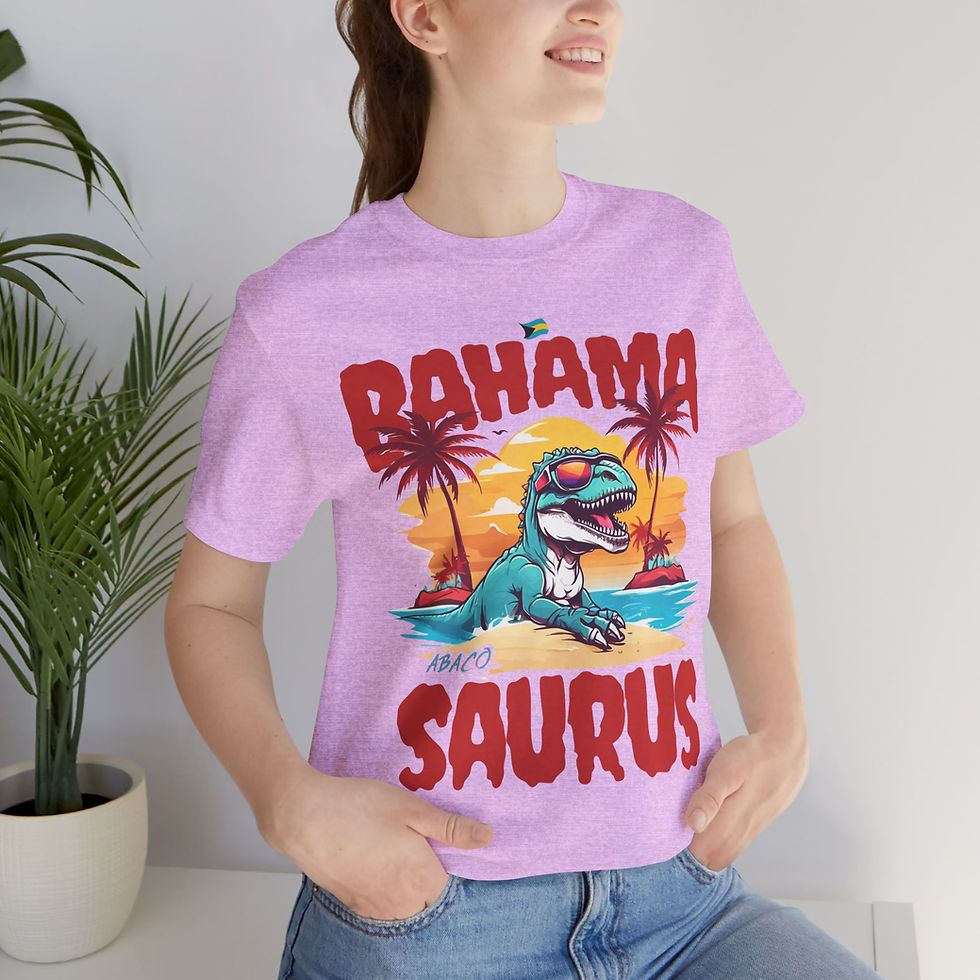 Thumbnail: Bahamas Souvenir Gift : Abaco Bahamas Bahamasaurus T-Rex Unisex Bahamas Shirt