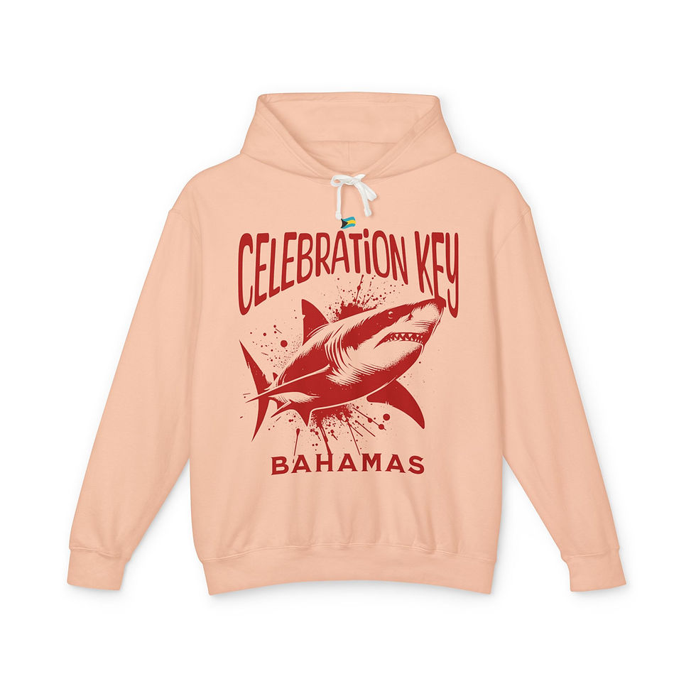 Thumbnail: Bahamas Souvenir Gift : Celebration Key Bahamas Shark Unisex Bahamas Hoodie