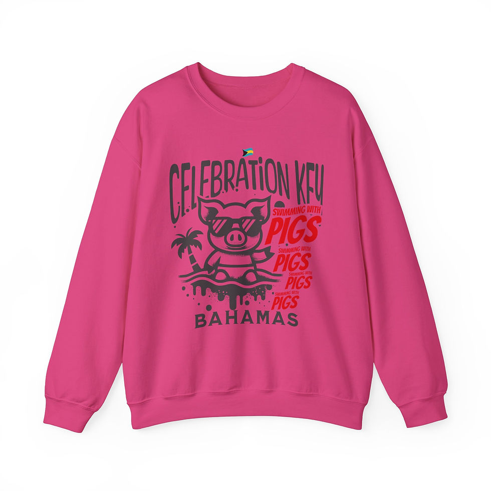 Thumbnail: Bahamas Souvenir Gift : Celebration Key Swimming Pigs Unisex Bahamas Sweatshirt