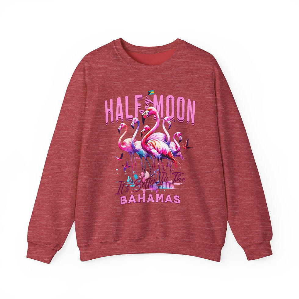 Thumbnail: Bahamas Souvenir Gift : Half Moon Cay Bahamas Flamingo Unisex Bahamas Sweatshirt