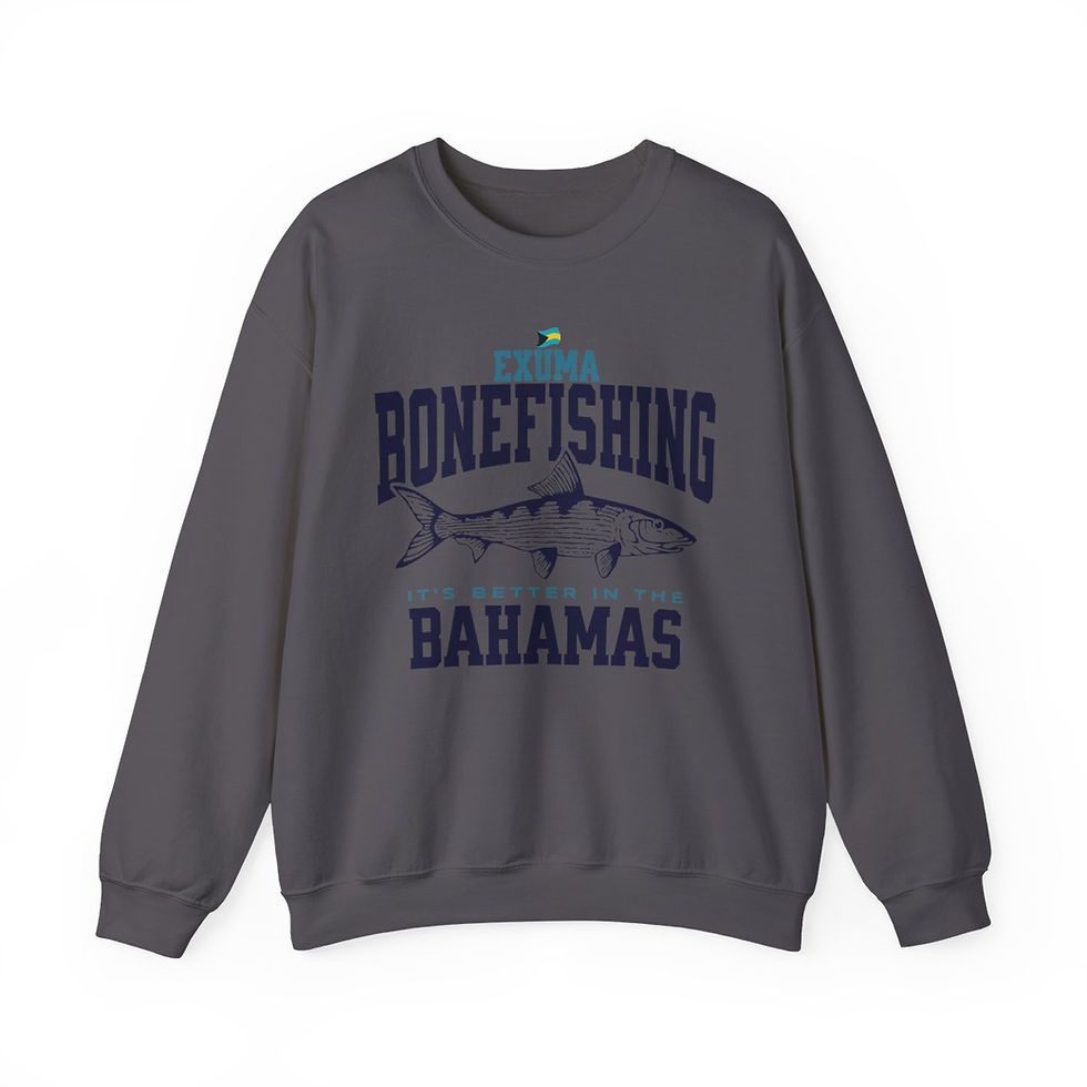 Thumbnail: Bahamas Souvenir Gift : Exuma Bahamas Bonefishing Unisex Bahamas Sweatshirt