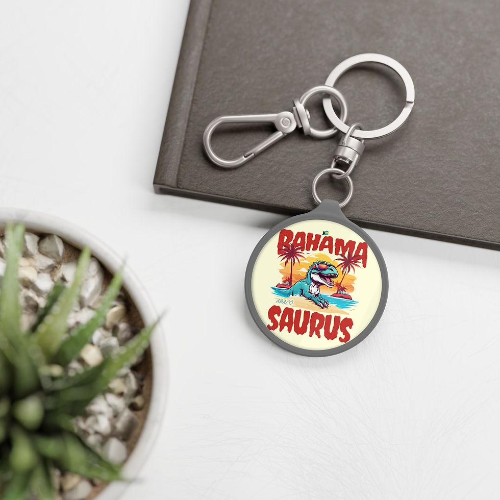 Thumbnail: Bahamas Souvenir Gift : Abaco Bahamas Bahamasaurus T-Rex Bahamas Keychain