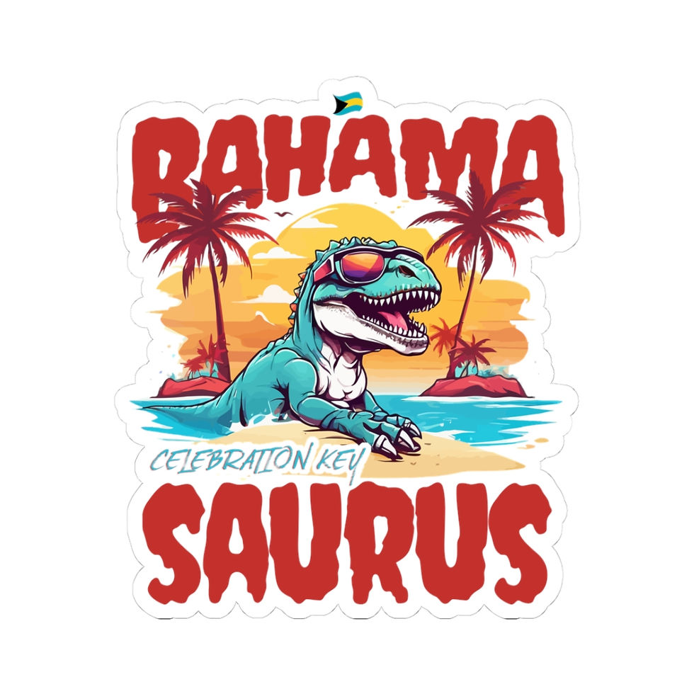 Thumbnail: Bahamas Souvenir Gift Celebration Key Bahamas Bahamasaurus T-Rex Bahamas Sticker