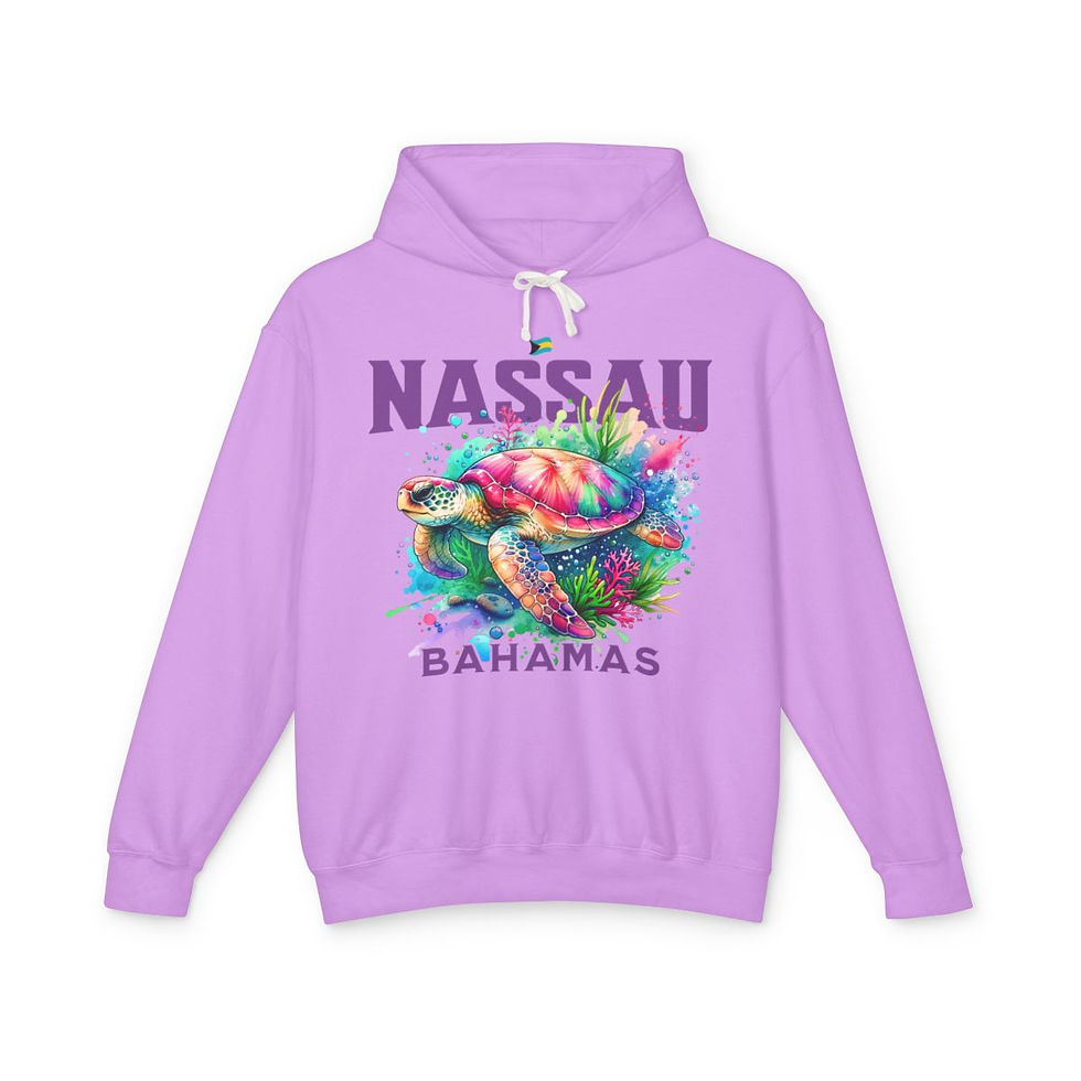 Thumbnail: Bahamas Souvenir Gift : Nassau Bahamas Sea Turtle Unisex Bahamas Hoodie