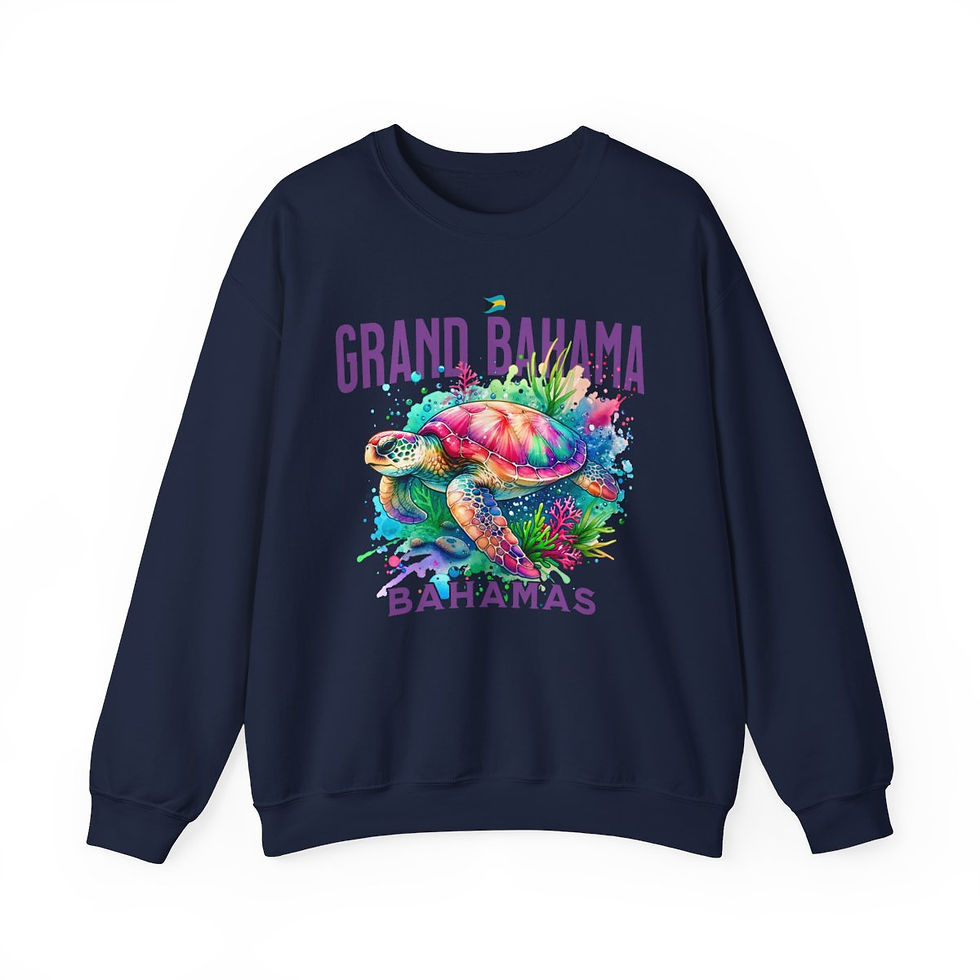 Thumbnail: Bahamas Souvenir Gift: Grand Bahama Bahamas Sea Turtle Unisex Bahamas Sweatshirt