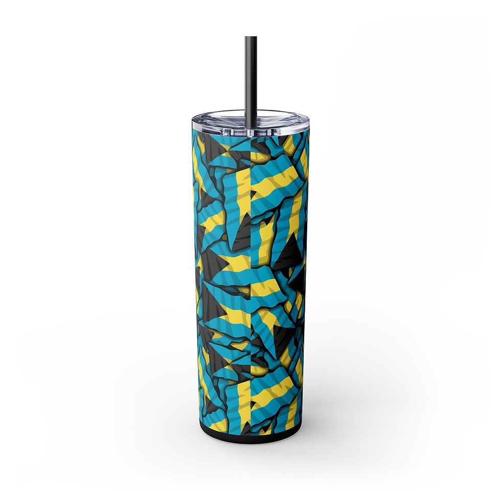 Thumbnail: Bahamas Flag : Bahamas Independence : Bahamas Tumbler with Straw, 20oz : Gift