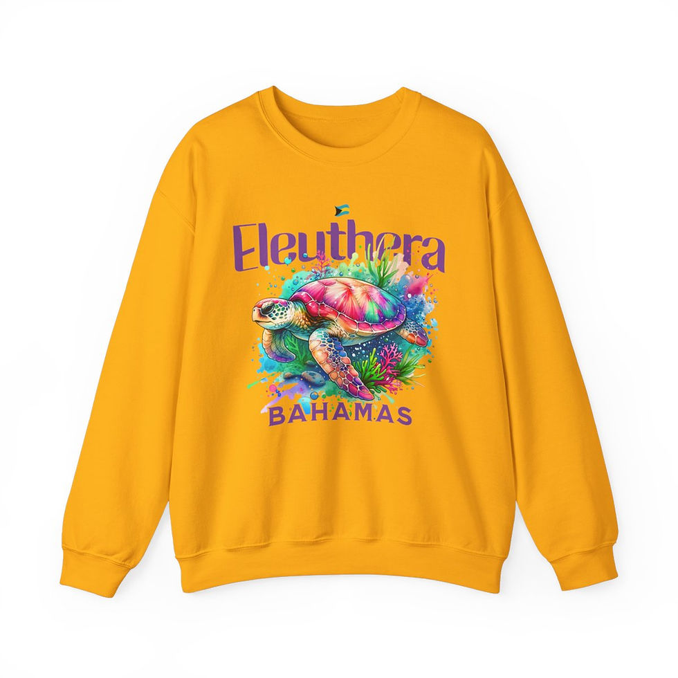 Thumbnail: Bahamas Souvenir Gift : Eleuthera Bahamas Sea Turtle Unisex Bahamas Sweatshirt