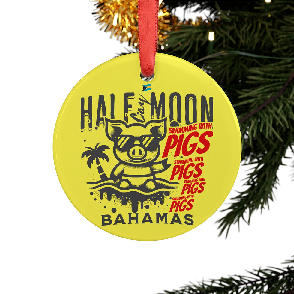 Bahamas Souvenir Gift : Half Moon Cay Bahamas Swimming Pigs Bahamas Ornament