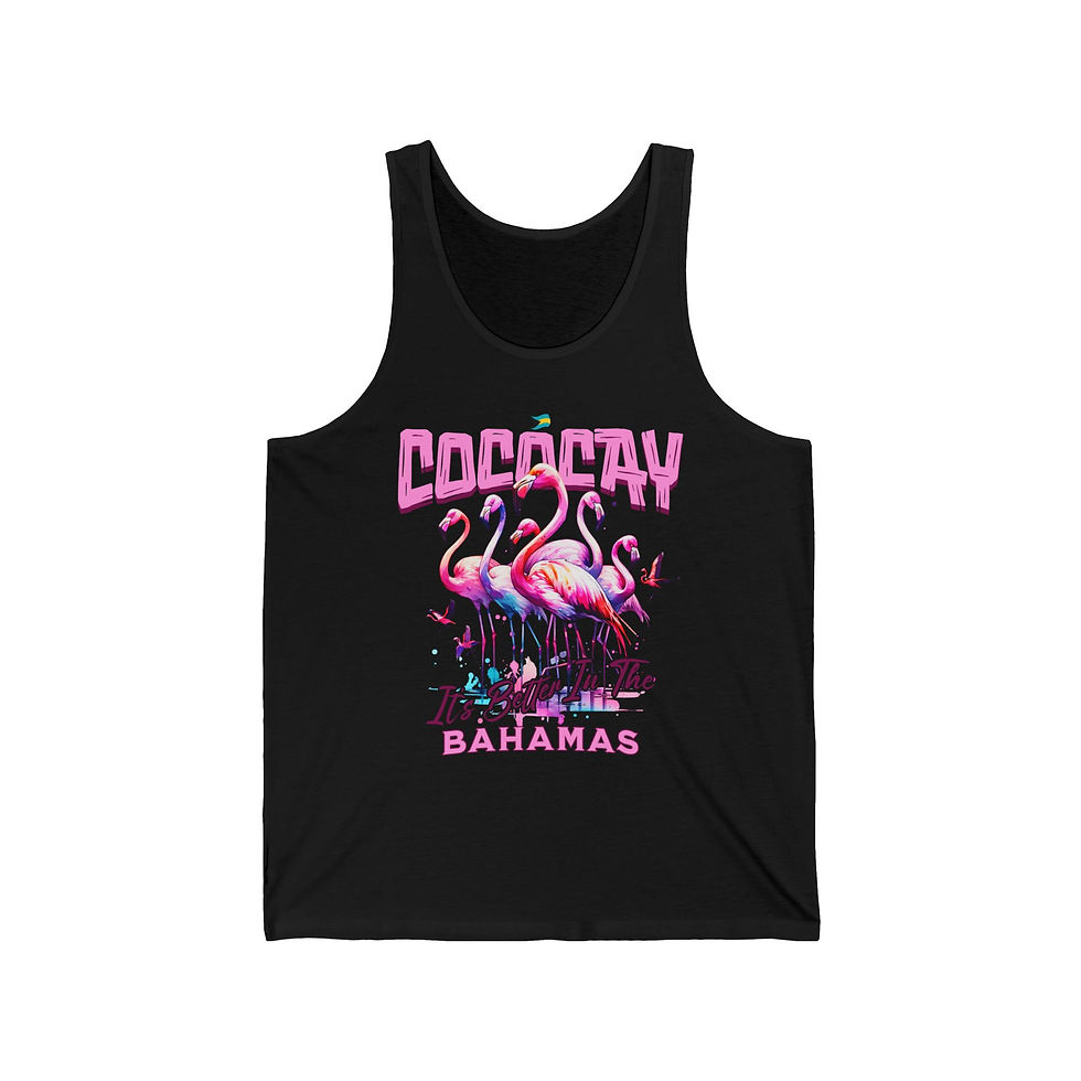 Bahamas Souvenir Gift : CocoCay Bahamas Flamingo Unisex Bahamas Tank Top