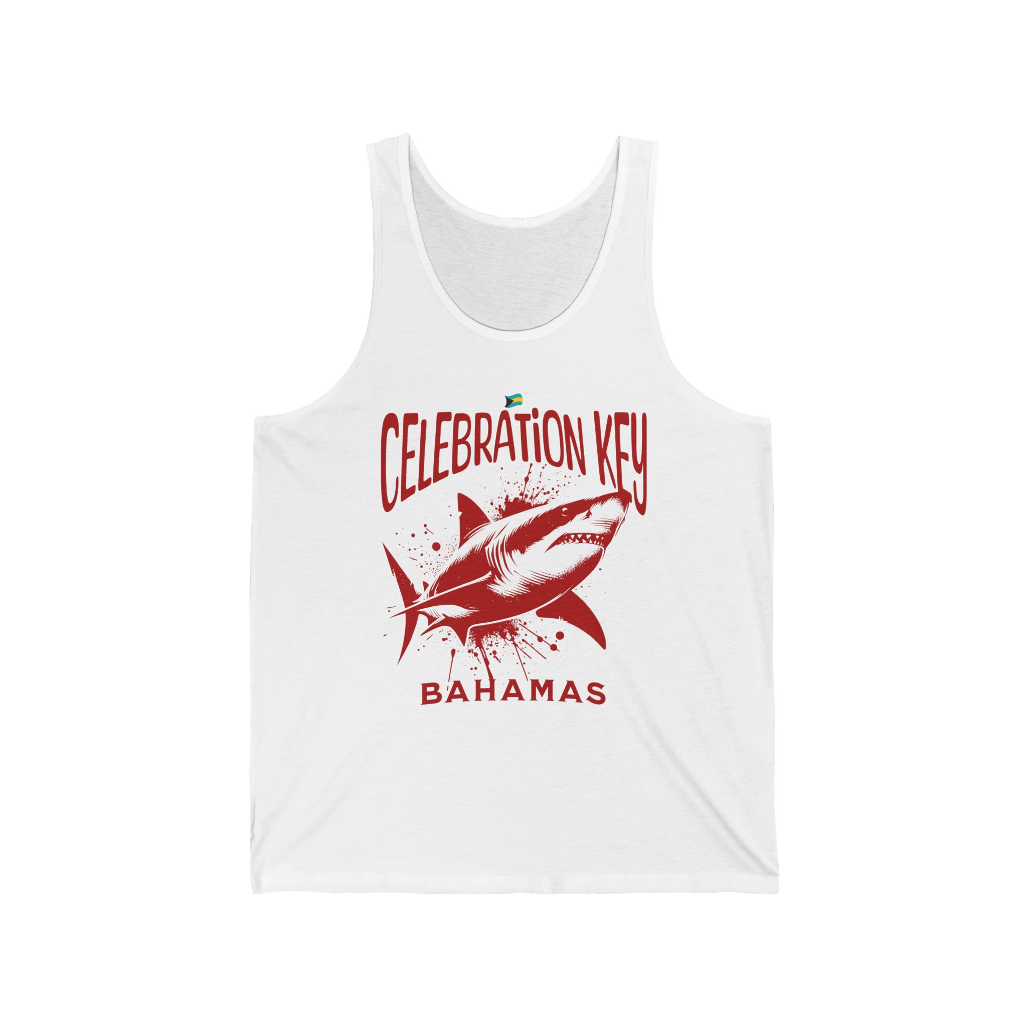 Bahamas Souvenir Gift : Celebration Key Bahamas Shark Unisex Bahamas Tank Top