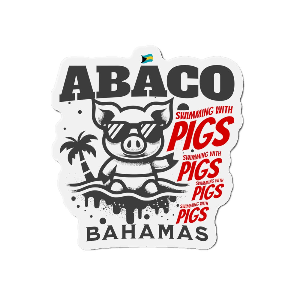 Thumbnail: Bahamas Souvenir Gift : Abaco Bahamas Swimming Pigs Bahamas Magnet