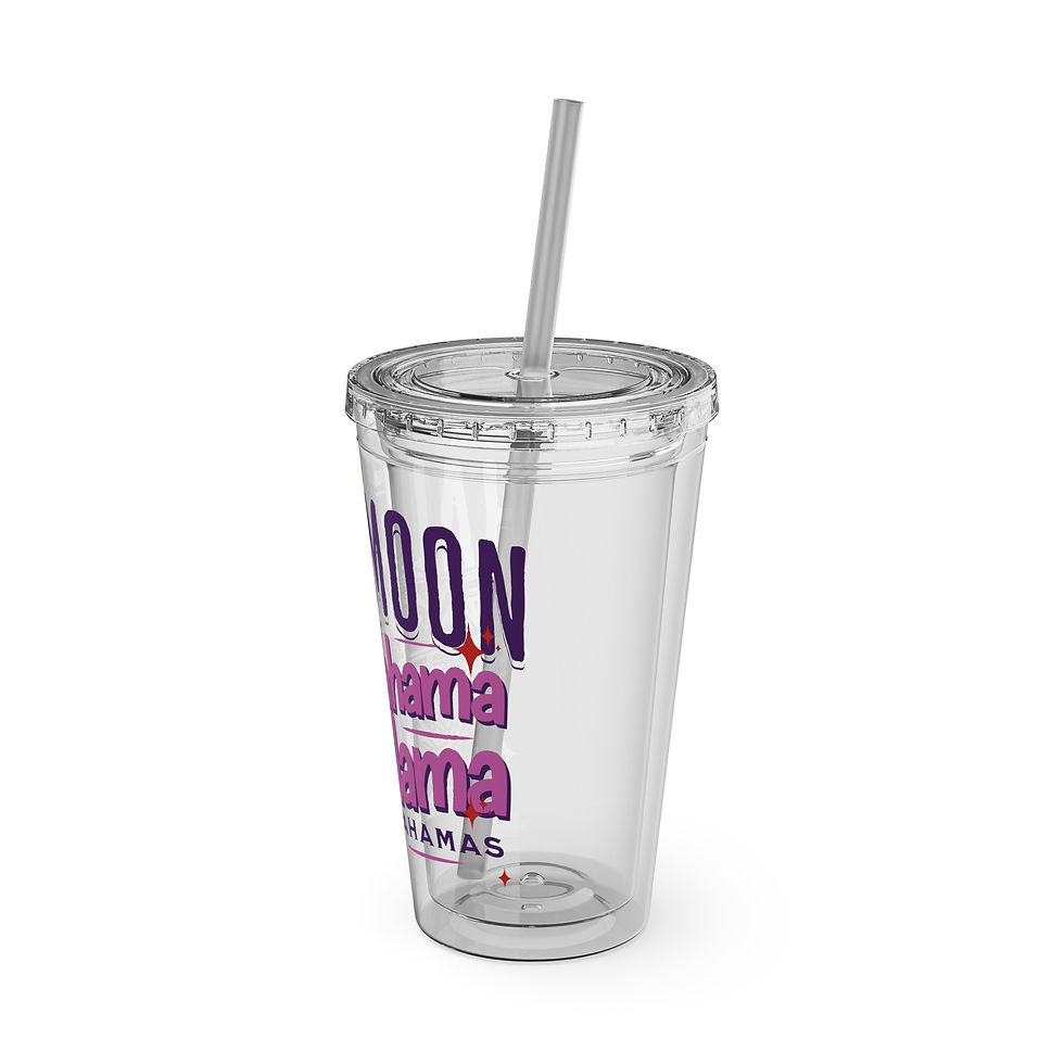 Thumbnail: Bahamas Souvenir Gift : Half Moon Cay Bahama Mama Bahamas Tumbler With Straw